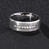 1Pc Fashion Niche Beveled Complex Engraved Synthetic Zircon Ring