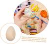 DIY Wooden Easter Eggs for Painting Graffiti Art Set Realistic Simulation Egg Craft Kit for Home Party Activity