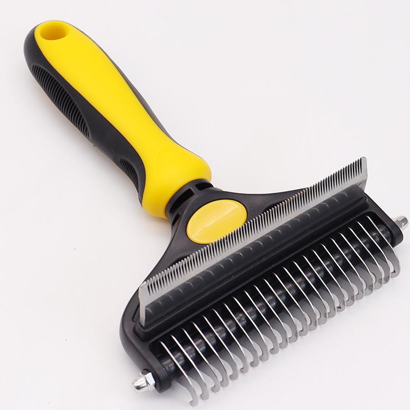 Dual-Headed Dog De-Shedding & Detangling Comb Tool