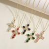 Valentine's Day Gift Zircon Cross Pendant Party Accessories Chain Choker New O Chain Necklace