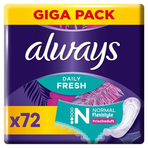 

Ежедневные прокладки Always Daily Fresh для женщин, нормальные (72 подушечки), Flexistyle, Gigapack, со свежим ароматом, подходит для всех форм трусиков, дышащий, гибкий
