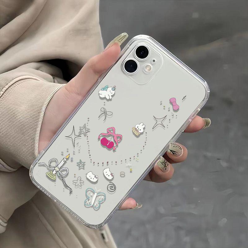 

Butterfly Cherry Cartoon Soft Shell Case for iPhone 13 14 15 16 Pro Max iPhone 14 Pro Max