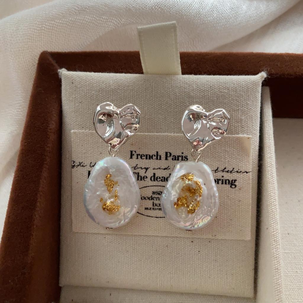 Baroque Natural Irregular Pearl Earrings Earrings Love Niche Unique Retro Luxury Exquisite Versatile