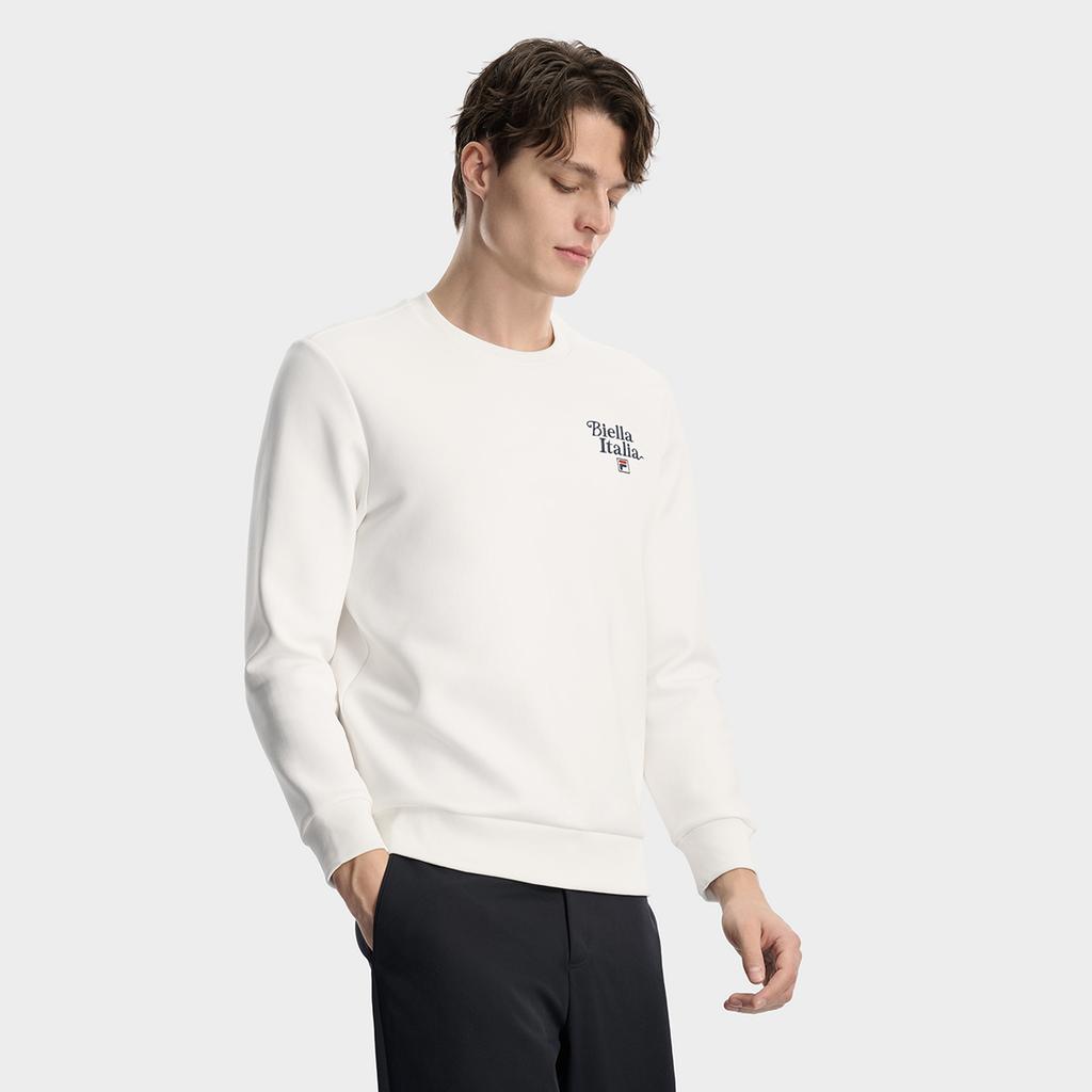FILA Heritage Fashion Simple Classic Basic Casual Daily Comfortable Versatile Knitted Crew Neck Pullover Sweatshirt Men sweatshirt F11M618202FWT