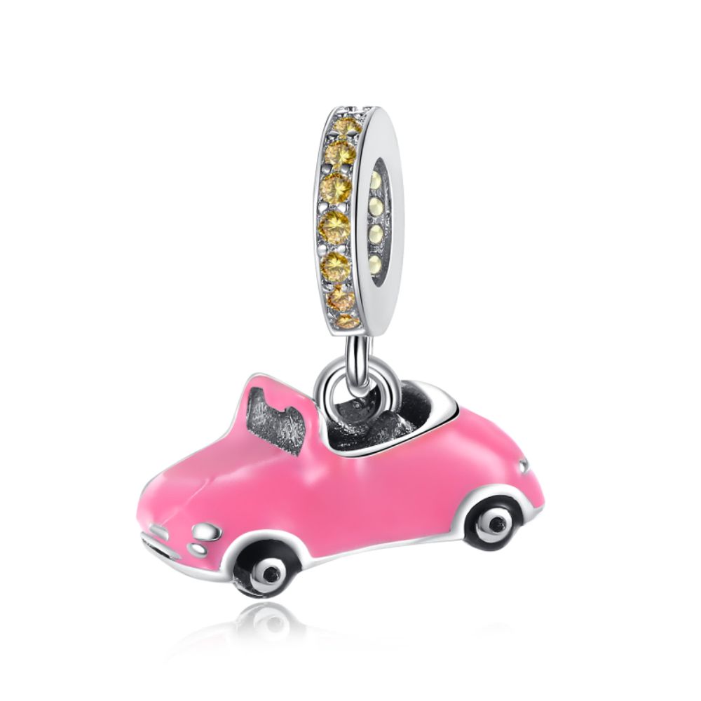 Copper Adventure Car Beads Spinning Wheels Bicycle Dangle Charm Fits Brand Bracelet Diy Jewelry Necklace Pendant