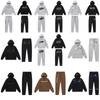 Trapstar Rainbow Embroidered Hooded Tracksuit Set Men Streetwear Loose Fit Fleece Lined Casual Outfit