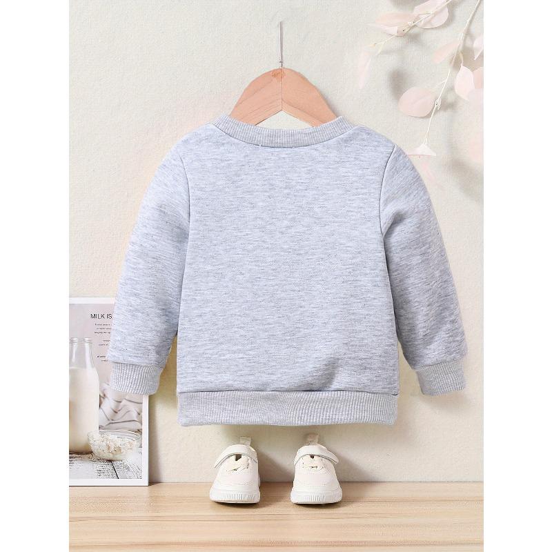 Cartoon Print Crew Neck Sweatshirt - Casual & Comfy, Perfect for Spring/Fall, Machine Washable