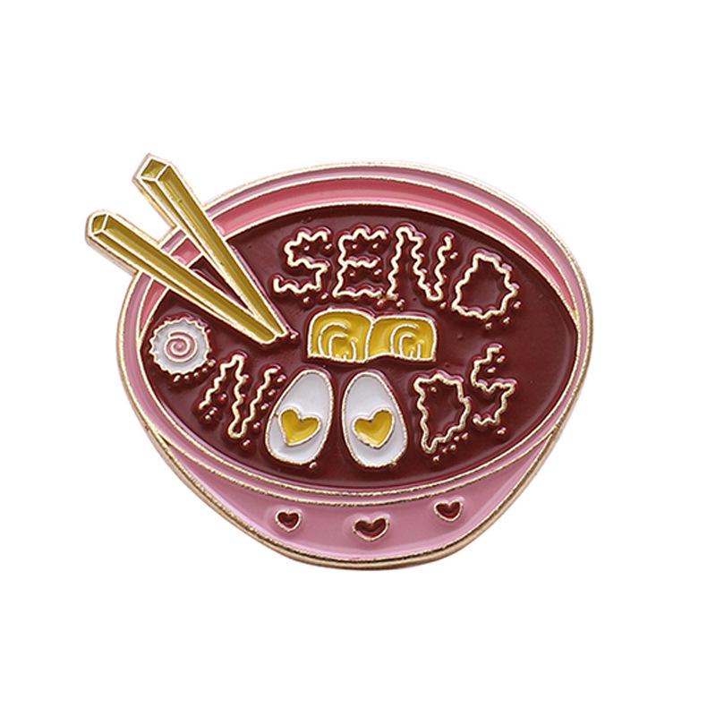 Creative Heart Egg Korean Ramen Drip Oil Brooch - Friendship Gift Badge