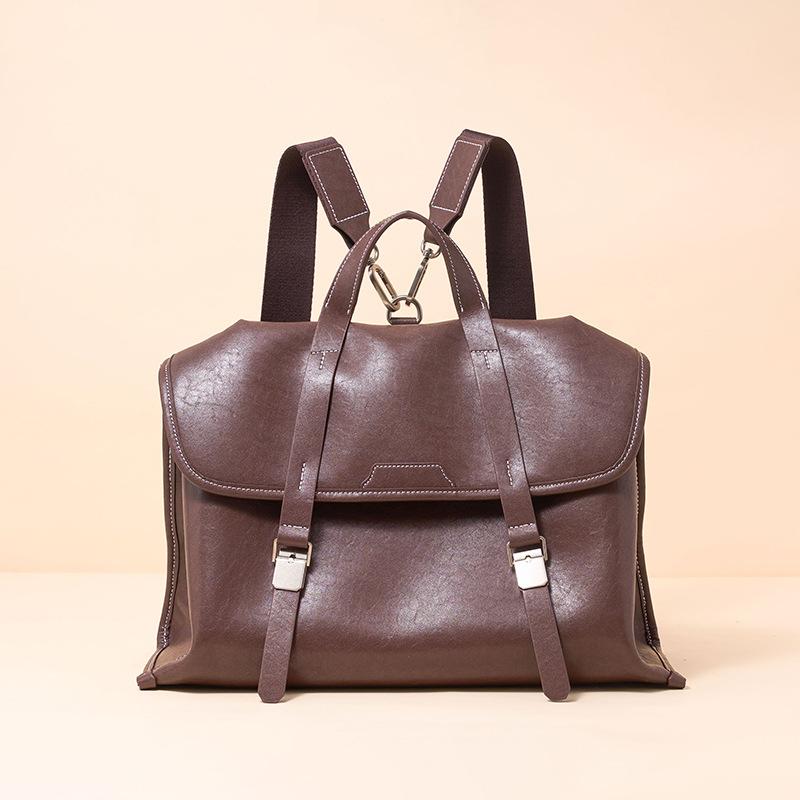 Yousong Gleiches Leder Rucksack Damen Retro Kristall Pflanzlich gegerbtes Rindsleder Tragbar Schulter Damen Tasche