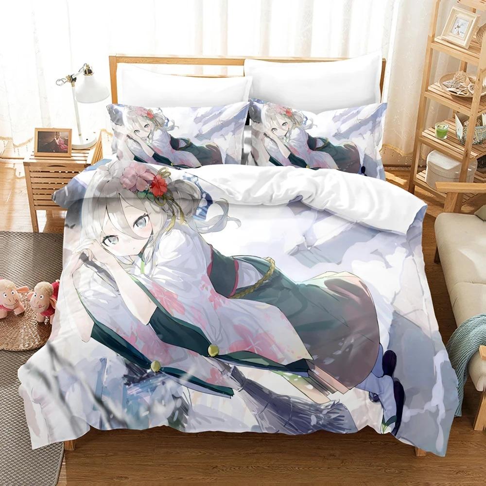 Anime Princess Connect ReDive Bedding Set Boys Girls Twin Queen Size Duvet Cover Pillowcase Bed Kids Adult Home Textileextile
