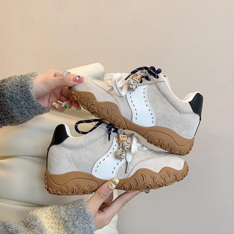 Miyou Joint Retro German Training Shoes Women's 2025 Summer New Color Matching Lace-up Racing Shoes Sports Casual Forrest Gump Shoes