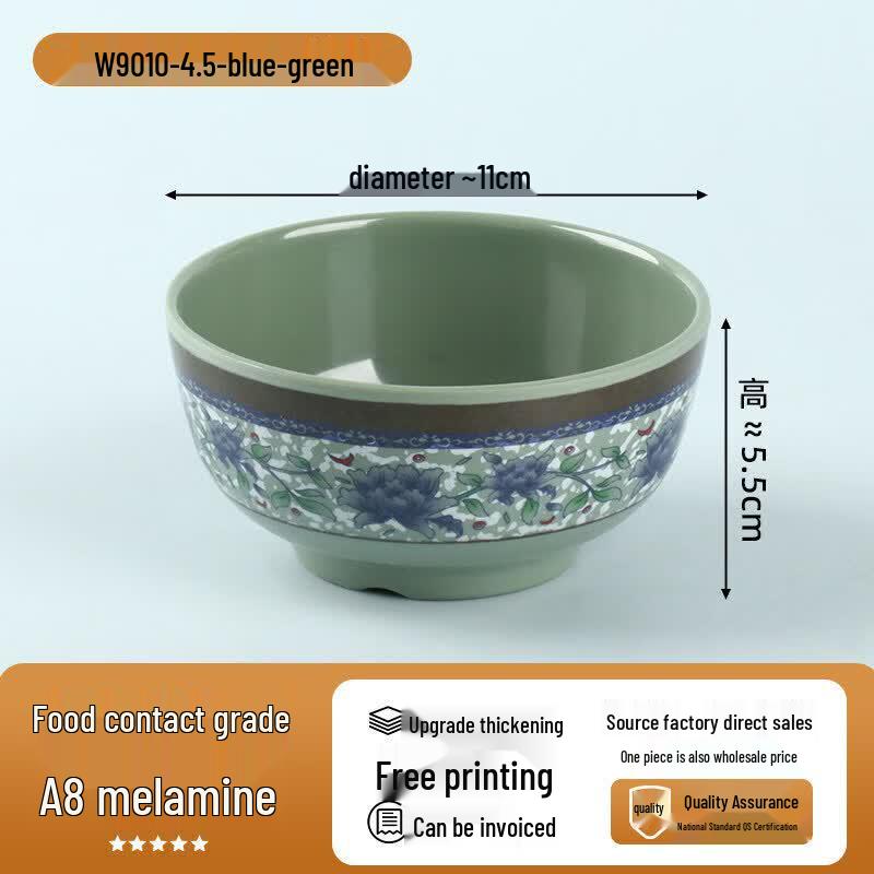 Qiwei 10-Pack Melamine Rice and Soup Bowls