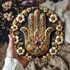 Vintage Metal Wall Decor Hamsa Hand Art Iron Painting Home Decoration