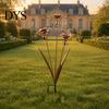 Decorative Metal Stakes Bronze Calla Lily Wind Chime with Bells, Rustproof Ground Stake Yard Art, Garden Bed Accessories Easy Install Outdoor