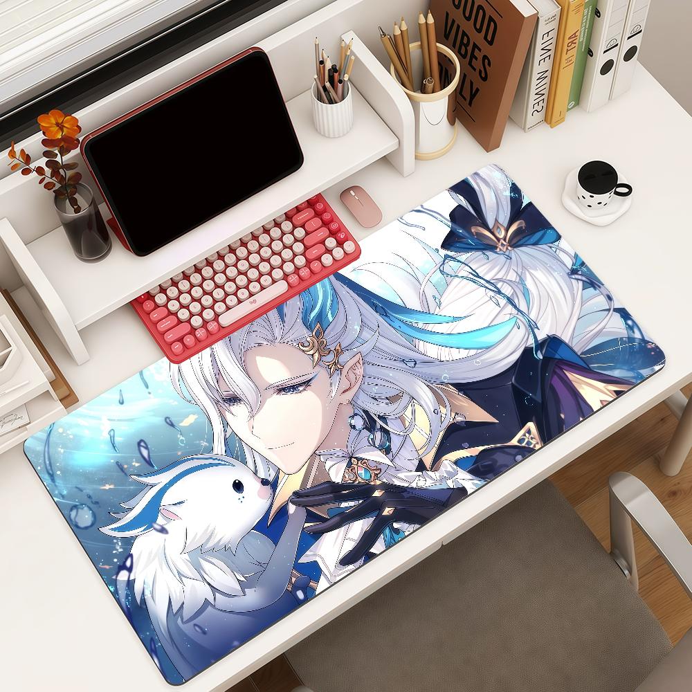Game Genshin Impact Neuvillette Mouse Pad Square Office Gaming Desk Mat Waterproof Nonslip Rubber Decorative