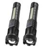 Powerful Flashlights Type-c Rechargeable Torch Light High Zoom LED Flashlight Built-in Battery for Camping Emergency Lamp