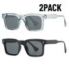 2PACK New Square Rivets Fashion UV400 Sunglasses Men Women Shades Vintage Trending Sunglasses Travel Outdoor Fishing Glasses