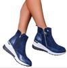 Women Boots Fashion Winter Ankle Waterproof Boots Round Toe Wedges Snow Warm Women'S Sneakers Work Non-Slip Female Shoes C526