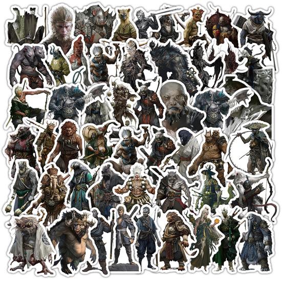 

50 листов наклеек Wukong Печать высокого разрешения Водонепроницаемые без остатков Различные узоры Ноутбуки Бутылки с водой Наклейки