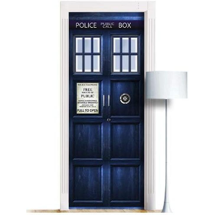 

Наклейка Лондонская полицейская будка для двери, стены или холодильника - ОДНА штука Отклеивающаяся съемная фреска, Деколь, Скин, Обёртка, Декаль, Покрытие, Постер от 32x80