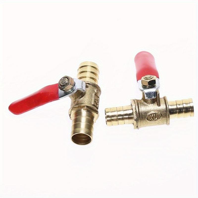 4pcs/set 6mm-8mm-10mm-12mm Hose Barb Inline Brass Water Oil Air Gas Fuel Line Shutoff Ball Valve Pipe Fittings
