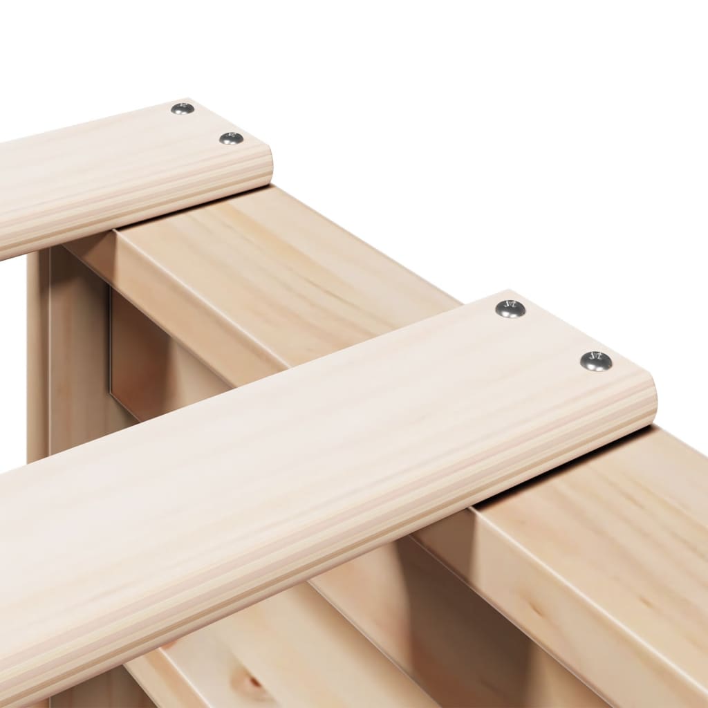 Solid Wood Bed with Shelf Without Mattress 90 X 190 Cm Pine