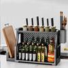 WTEMPO Household Kitchen Seasoning Storage Rack Plastic Table Top Seasoning Kitchen Utensils Multi-layer Functional Storage Knife Holder