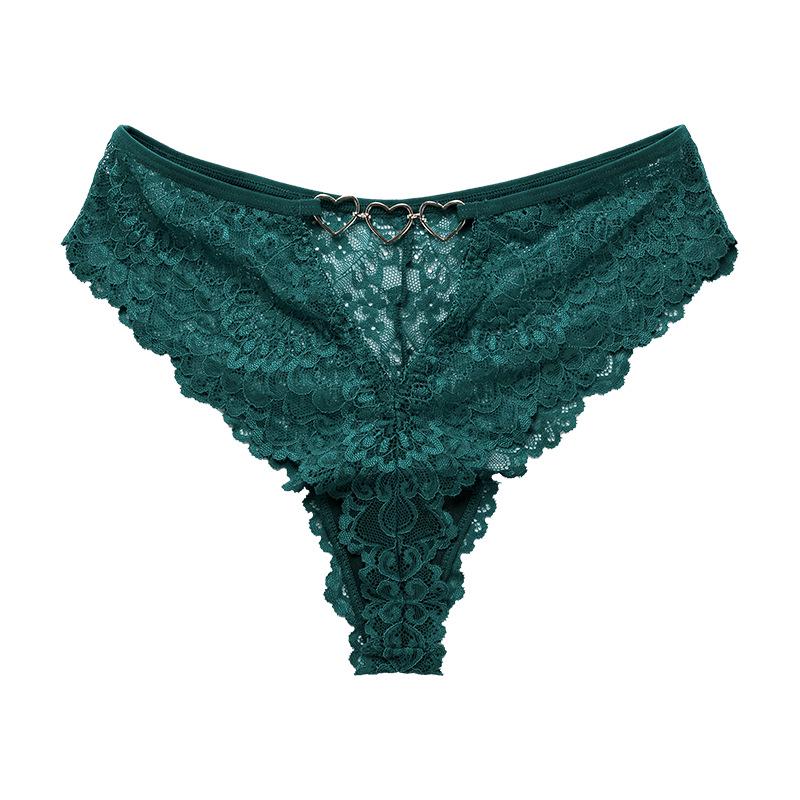 

Черные кружевные трусики-стринги с вырезами для комфорта средней посадки - Сексуальное женское нижнее белье больших размеров XL