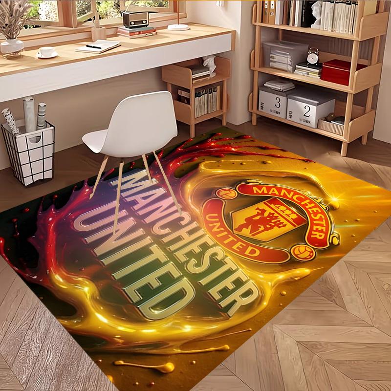 Football United F.C Print Rug, Washable Floor Carpet, For Entryway Dorm Laundry Room Office Study, Home Decor Birthday Christmas Gift