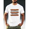 European Sizes Men's Dutch Frikandel Print T-Shirt "JE M'APPELLE FRIKANDEL" - Casual Round Neck Short Sleeve Tee Suitable for Gym
