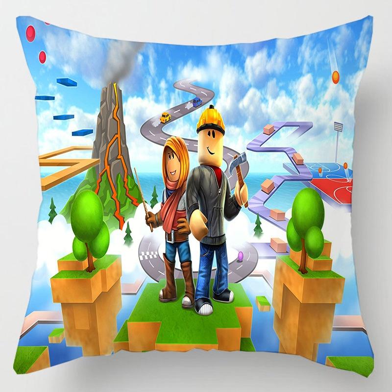 Roblox Game Cushion Cover Square Pillow Protector Decorate Back Support Mat Case
