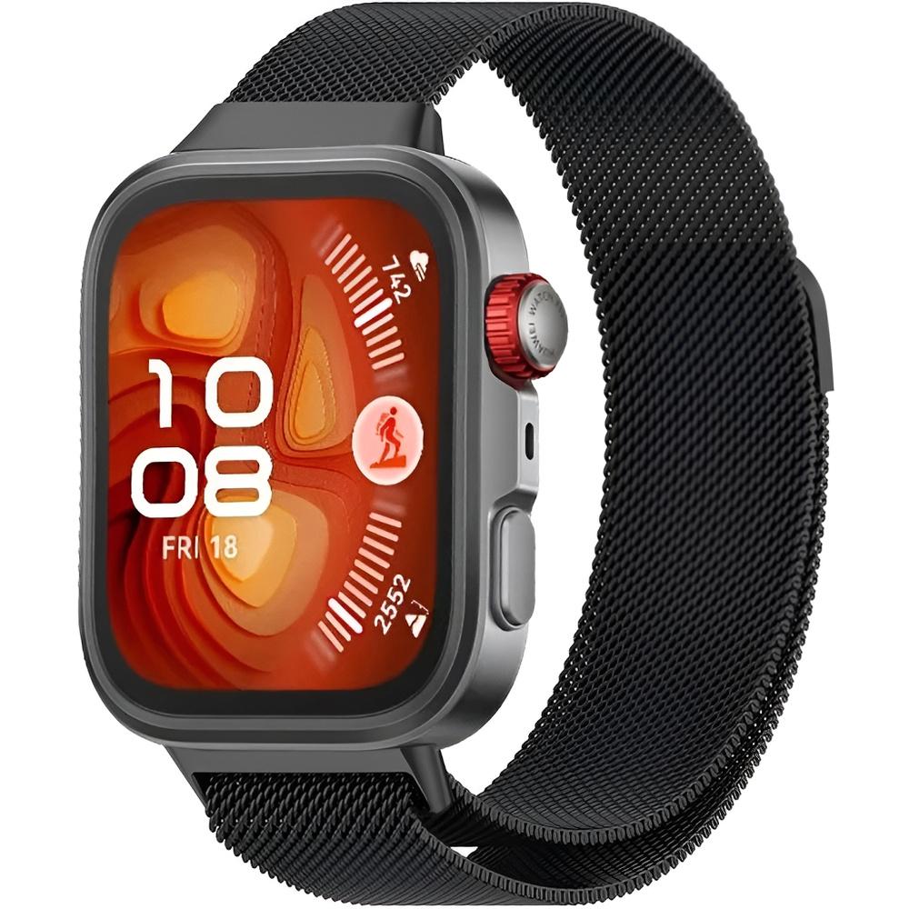 Milanese Bracelet + Case with Screen Protector for Huawei Watch Fit 4 Pro, Black