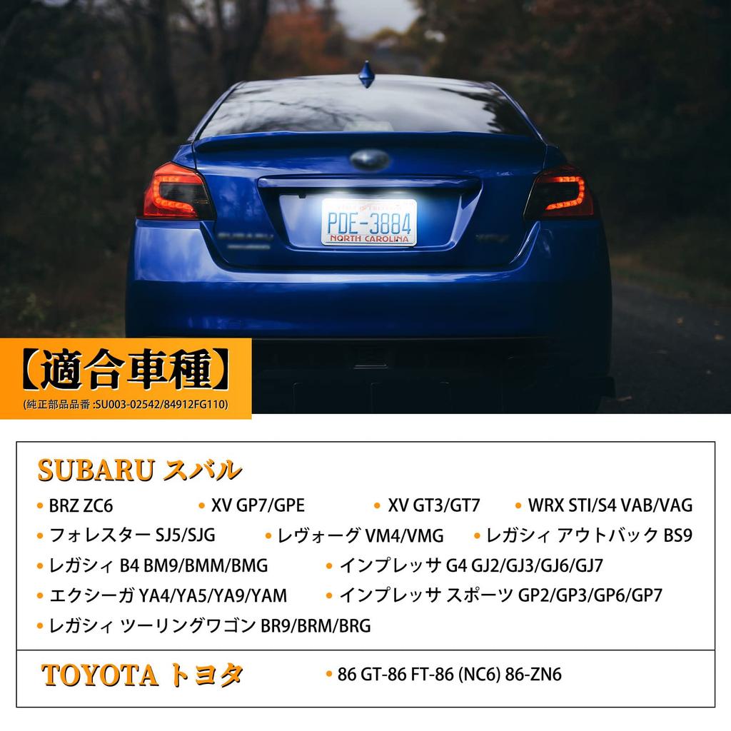 POPMOTORZ LED Osvětlení SPZ Super Originální Náhrada pro Subaru BRZ Impreza Forester Legacy B4 Levorg Toyota FT86 a Subaru/Toyota Světlo, 6500K,