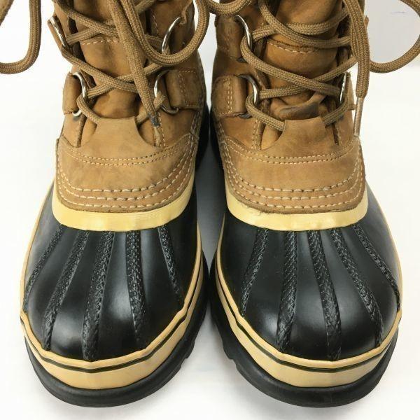 SOREL Caribou Premium Snow Boots Lined Brown size 23.5(USED)