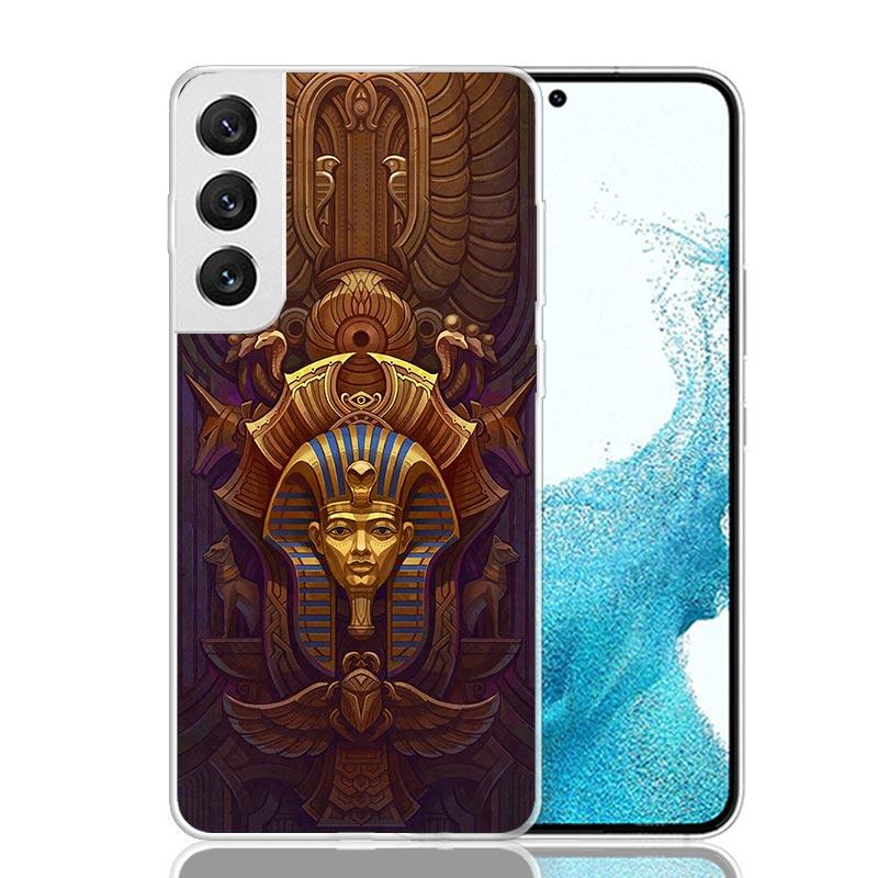 Egypt Nefertiti Anubis Ankh Pharaoh Phone Case For Samsung Galaxy S26 S25 Edge S24 S23 FE S22 Ultra S21 Plus S20 + Fundas Cover