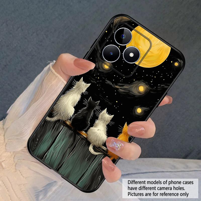 Фоновий кіт Для Oppo Realme 11 12 12X 14 Pro Plus 8 C55 C63 65 67 75 51 53 GT 2 7 Neo 3 5 SE 7 50 силіконовий м'який чохол для телефону