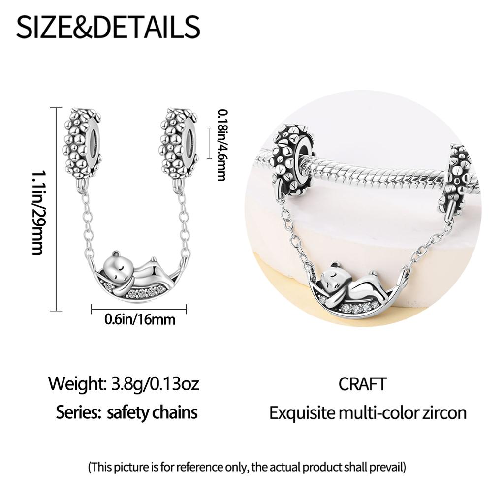 Charms Copperthe Little Bear Sleeping On The Moon Pendant Beads Fit Charms Plataoriginal Bracelet Beads Women Jeweller