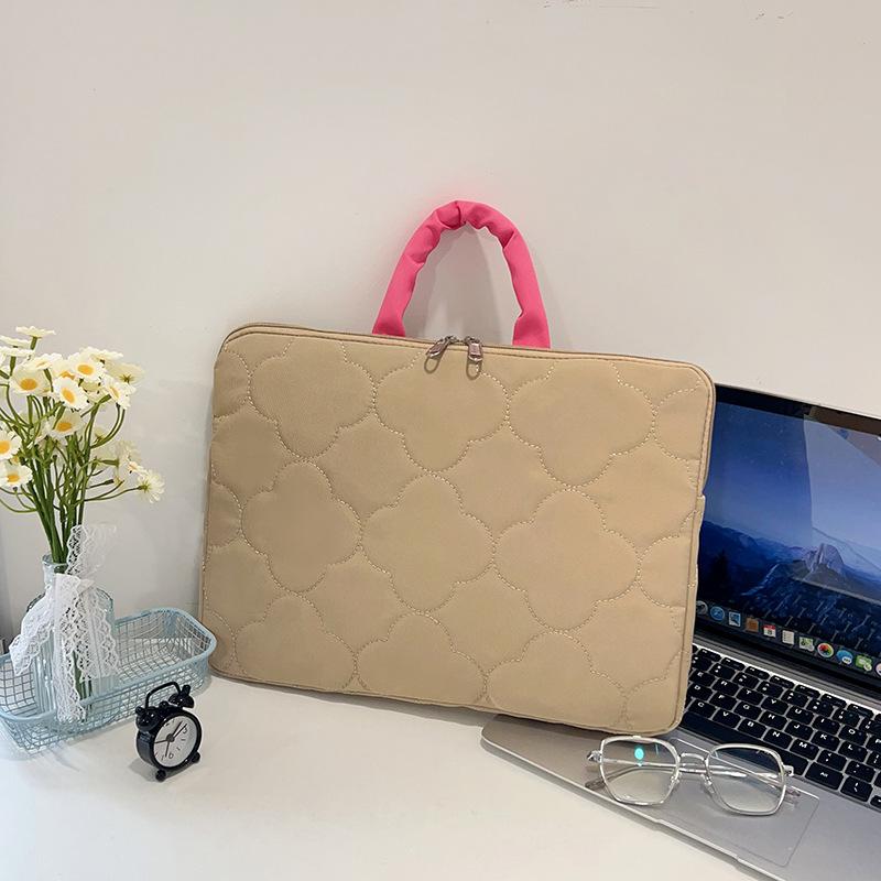 Einfarbige lässige große Kapazität horizontale vertikale einfache vielseitige Computer-Aufbewahrungstasche tragbare Handtasche Computertasche