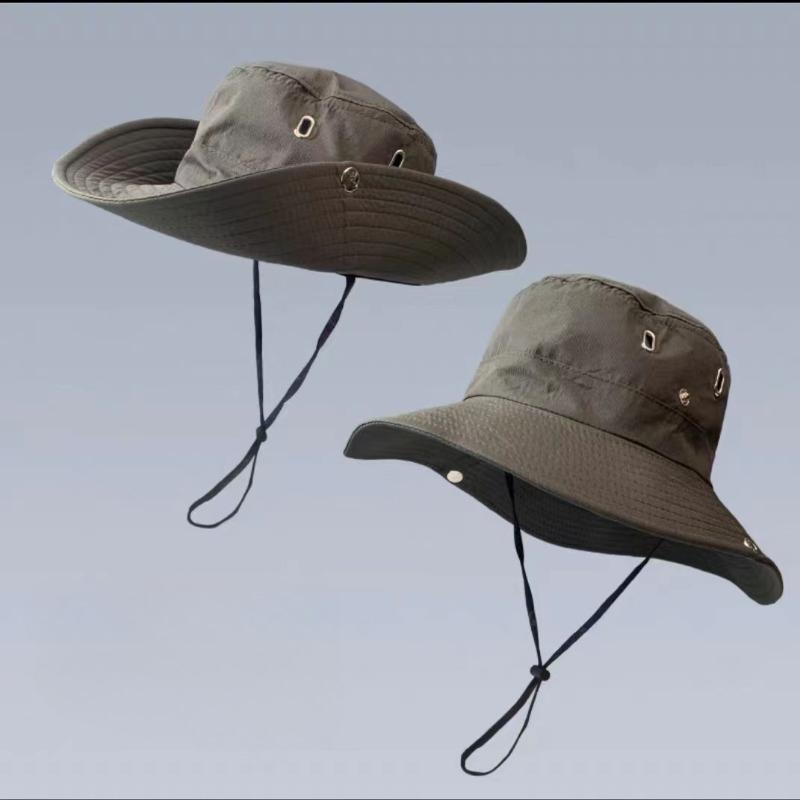 New Folding Men's Wide Brim Sun Hat Waterproof UV Protection Fisherman Hat Bucket Hat for Fishing Hiking Climbing Summer Outdoor