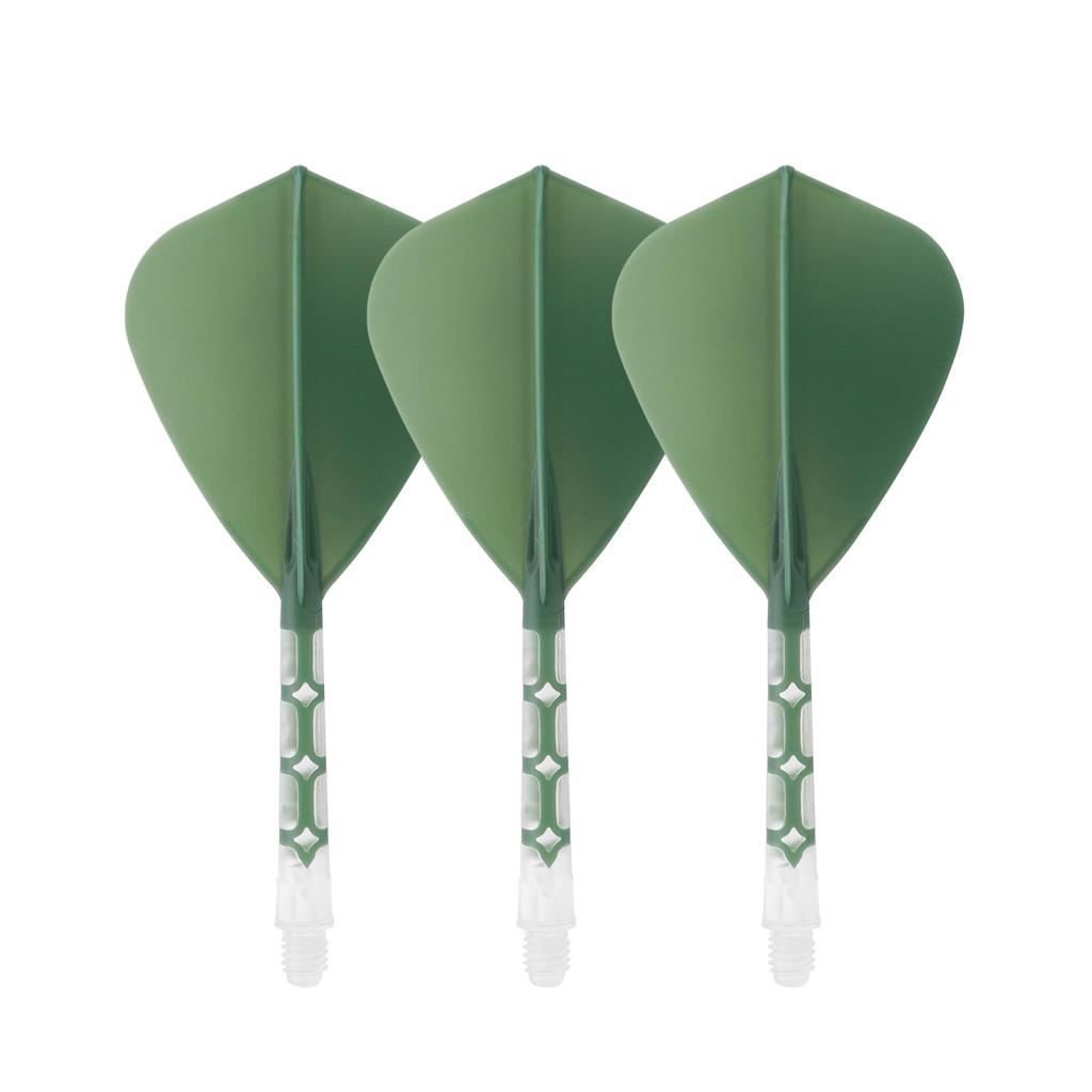 CUESOUL ROSTAK57 T19 Series Color Dual Material Mix Shaft Integrated Flight Kite Shape Series Set of 3 Two-tone (Dark Green) CS-AK57FZ3L