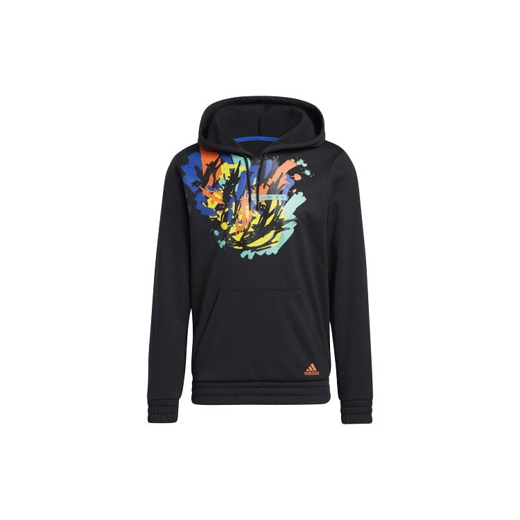 adidas Hdn Lnch Bb H Basketball Sports Splash Ink Printing Fleece Lined Black Men s H13713 M