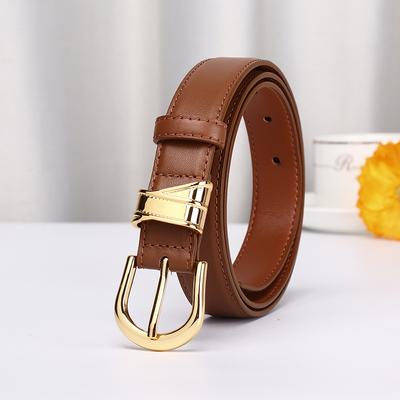 Stylish, Simple And Trendy Women'S Leather Belt Women'S Versatile High-End Pin Buckle Casual Jeans Belt Women'S