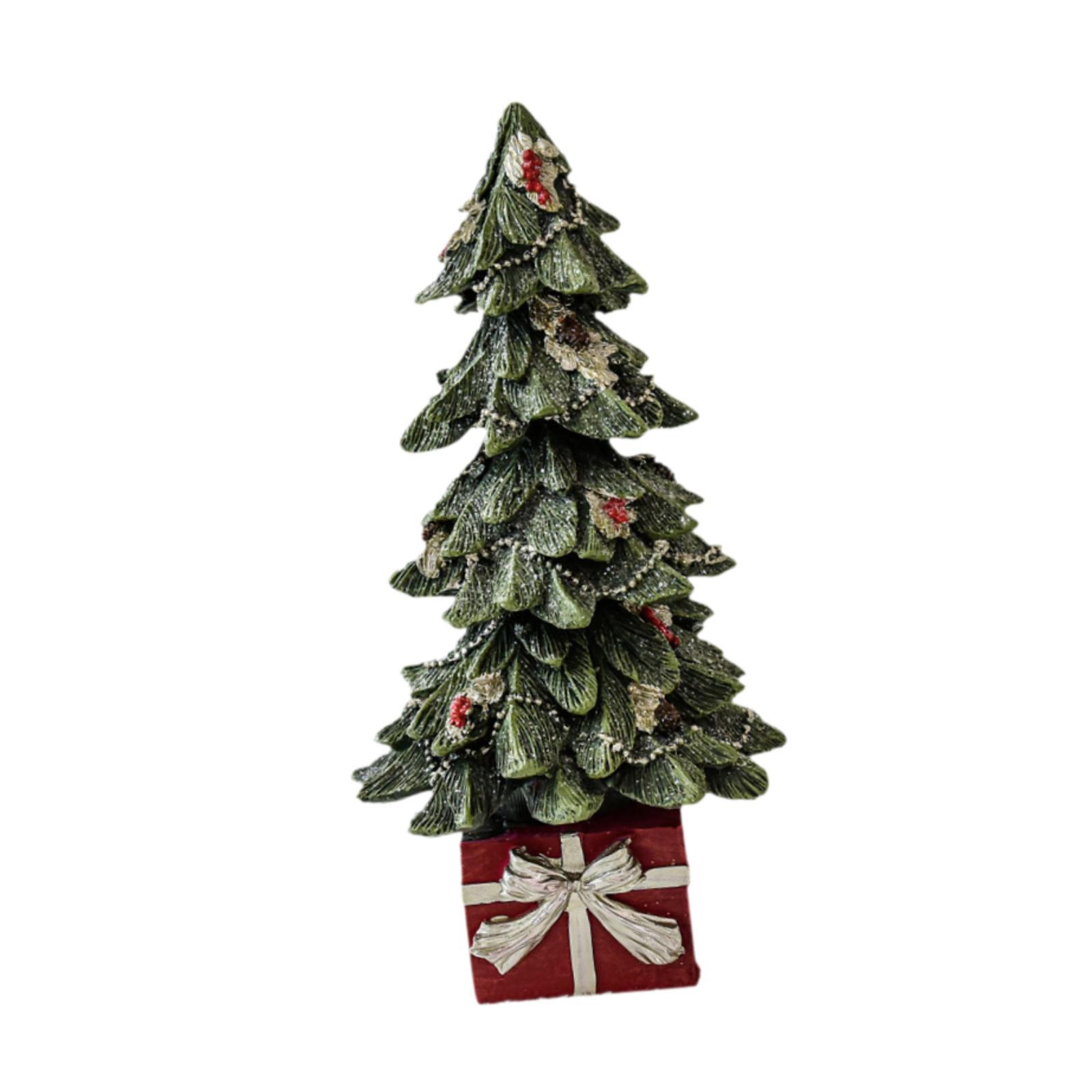 

Tabletop Christmas Tree Figurine Christmas Gift Xmas Tree Statue Table Centerpiece for Holiday Bookshelf Office Living Room Desk S