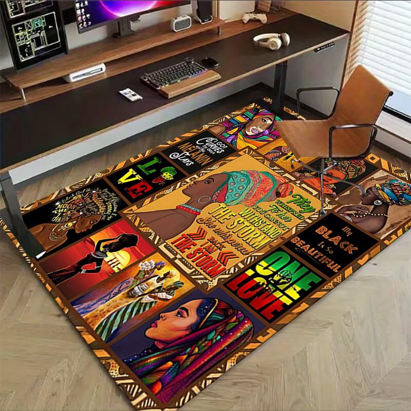 1PC Afro Love Extra Large Non-Slip Floor carpet, Office, family, bedroom, Studio - Large Area RugJ0389