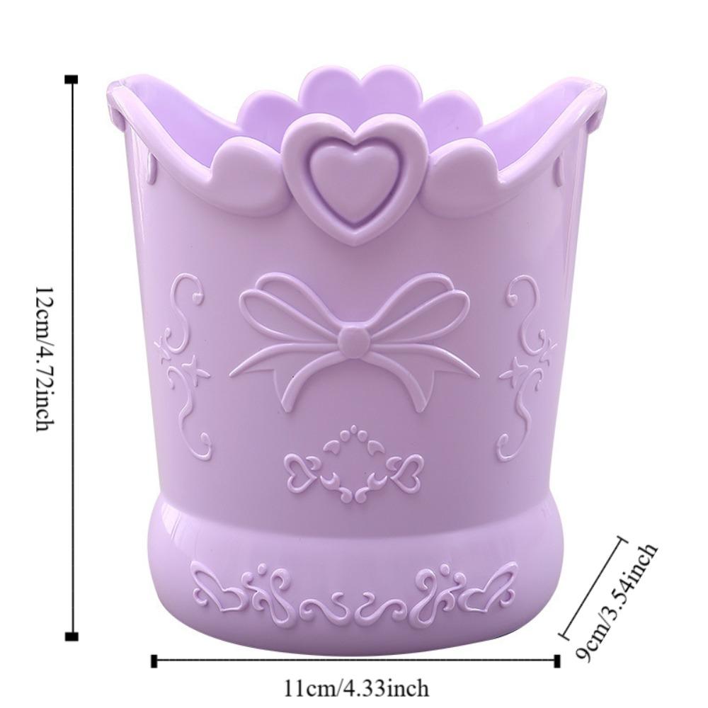 Candy Color Cute Bow Pencil Holder Heart Stationery Container Kawaii Carved Pen Case  Student