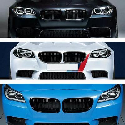 Voor BMW 5 Serie F10 F11 F18 520d 530d 540i 2010-2017 Voor Nier Sport Grille 1 Paar Glanzend Zwart Dubbele Lamellen Racing Grille