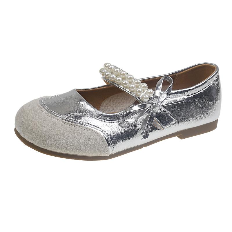 Fashion Mary Jane Single Shoe Women's Breathable Trendy Fashion 2025 New Autumn Round Toe Sweet Pearl Shallow Toe Flat Casual Bean Shoe