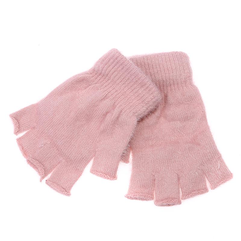 Winter Fingerless Gloves for Women Men Thermal Mink Fur Touchscreen Half Finger Gloves for Cold Weather