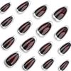Premium manicure, fake nails, silver circle wearable nail pieces, short almonds, hot-selling wearable nails in Europe and America