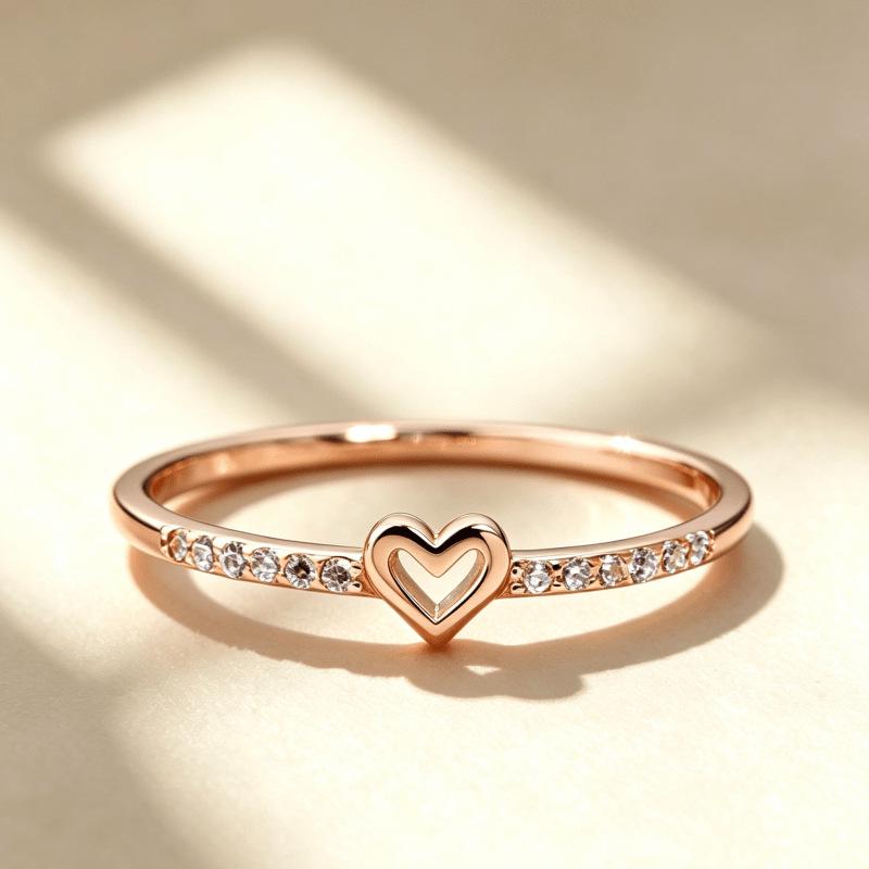 Yun Miao Exquisite Versatile Hollow Heart Fashion Ring